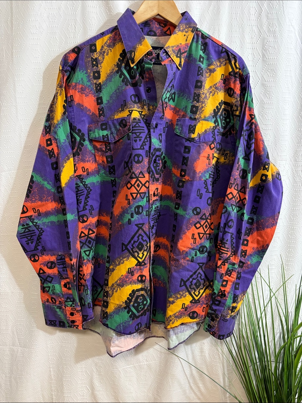 Wrangler | Vintage Western Aztec Button Down Shirt